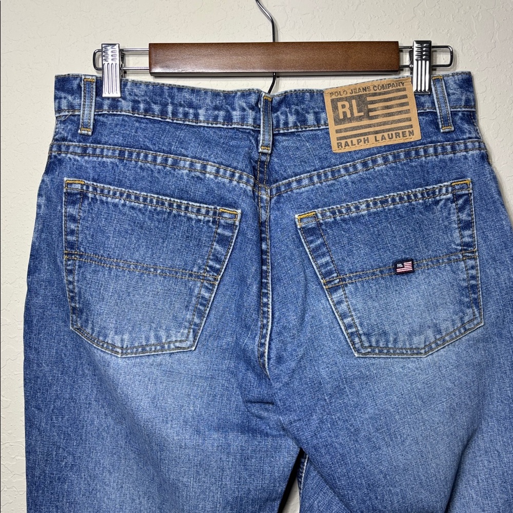 Vtg 90s Polo Jeans Co Ralph Lauren High Rise bootcut Jean Light Wash.Size9/10X32 - Picture 5 of 9